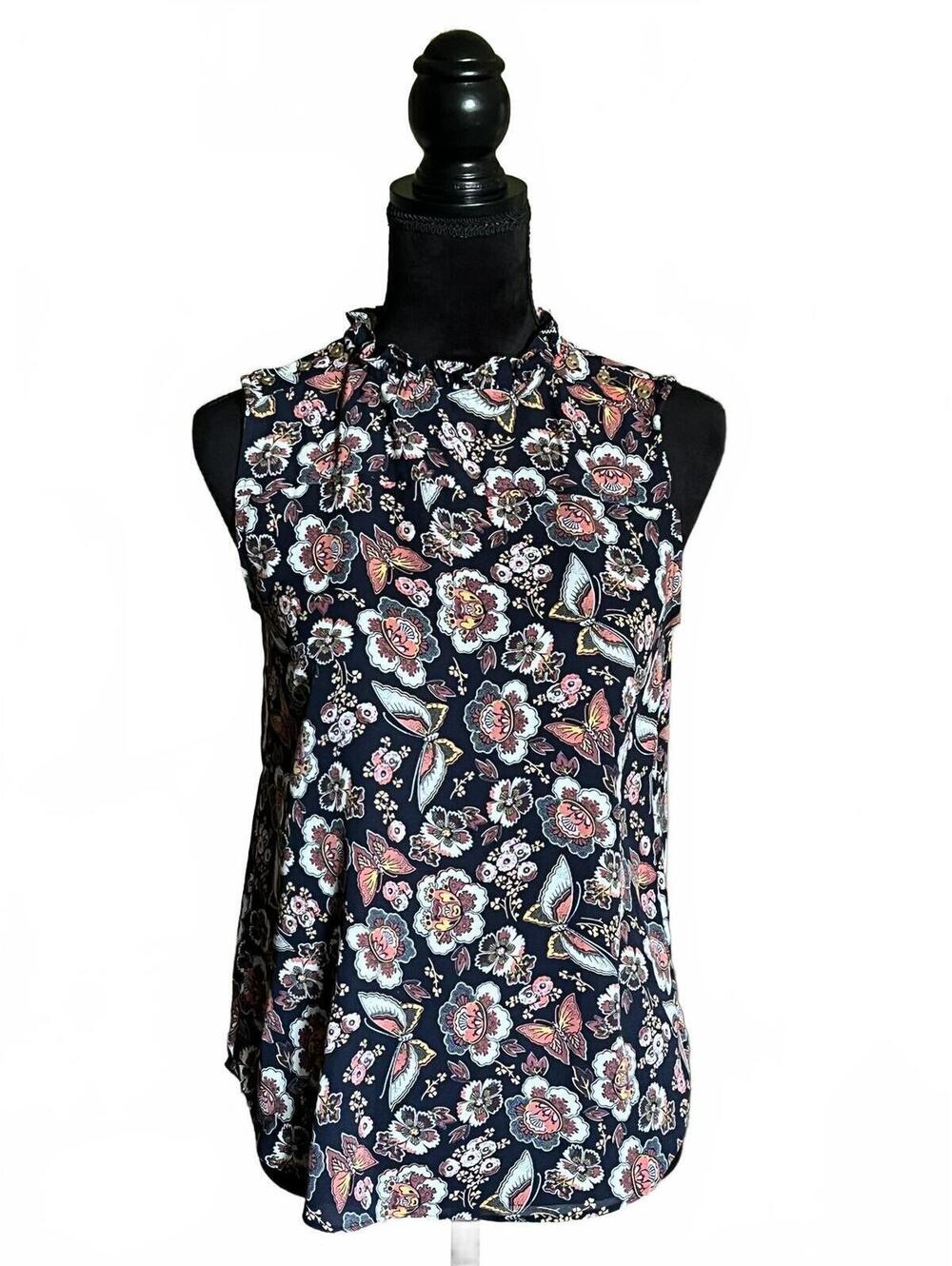 LOFT Outlet Sleeveless Floral Print Blouse XS